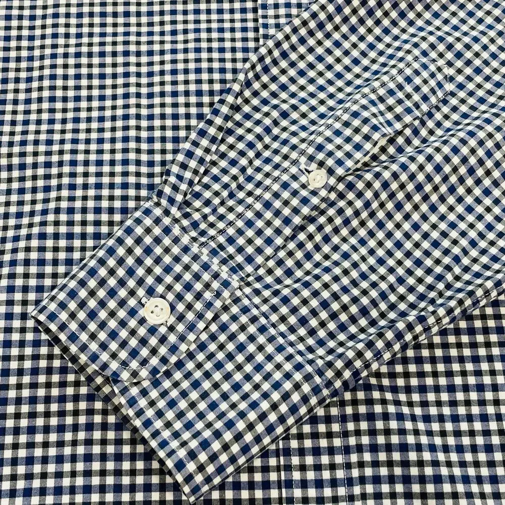J.CREW Black Blue Check Shirt Long Sleeve Button Down Casual Men's XL 17-17 1/2